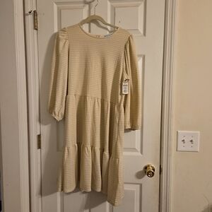 NWT Draper James Beige Gingham Dress Size L